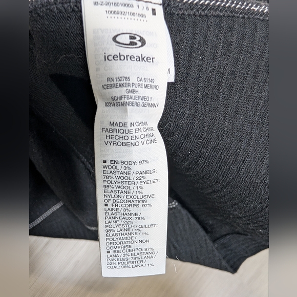 Icebreaker Merino Wool 260 Zone Black Gray Quarter Zip Pullover Small - Picture 8 of 15